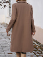 | Long Sleeve Coat with Pockets and Collar