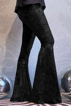 Stylish Velvet High-waisted Draped Casual Flared Pants