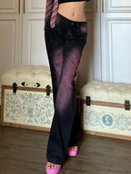 Ombre Purple Low Waist Flare Jeans