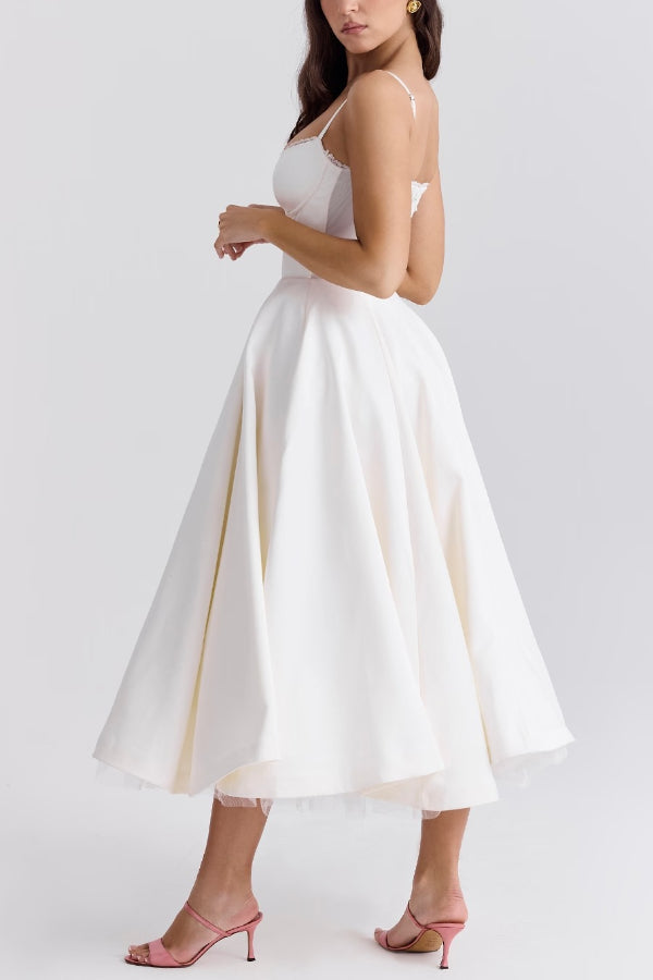 | Strapless V-neck Sleeveless Maxi Dress