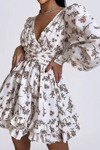 Floral Long Sleeve Party Dress