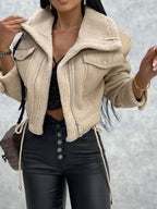 Lambswool Short Zipper Jacket