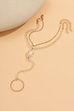 Minimalist Heart Pendant Finger Bracelet