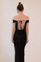 Satin Cowl Neck Wide Strap Slip Maxi Dress