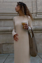 Slim Fit Crew Neck Sweater Dress