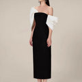 Off-Shoulder Evening Dress with Bow-Back