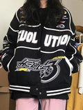 Street Print Splice Varsity Jacket