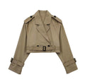 | Women's Short Double-Breasted Trench Coat
