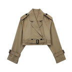 | Women's Short Double-Breasted Trench Coat