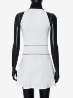 Sleeveless Zip-up Mini Dress With High Neck For Women 2026