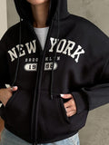 Letter Print Oversized Hoodie