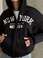 Letter Print Oversized Hoodie
