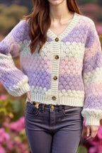 Color Block V-Neck Loose Sweater