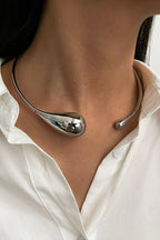 Simple and Exaggerated Water Drop Opening Necklace