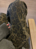 Retro Leopard Print Boyfriend Jeans