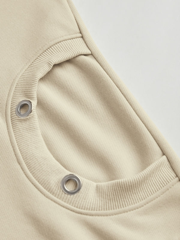 Letter Print Drawstring Eyelet Decor Pocket Oversized Hoodie