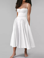 Sweetheart Neck Spaghetti Strap Midi Dress