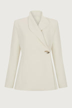 Exquisite and Fashionable Stand Lapel Neck Metal Button Long Sleeve Blazer