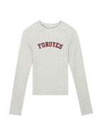 Letter Print Slim Long Sleeve Knit