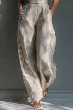 Elena Square-Neck Striped Jumpsuit