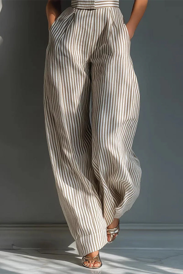 Elena Square-Neck Striped Jumpsuit