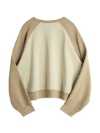 Letter Print Color Block Splice Raglan Oversized Hoodie