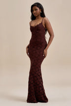 Lace Spaghetti Strap Sweetheart Corset Mermaid Maxi Dress