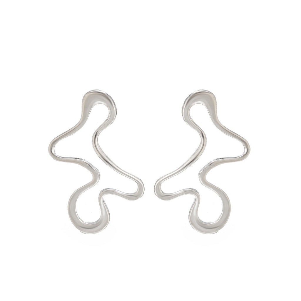 Irregular Flower Metal Earrings