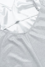 V-Neck Glitter Backless Slip Dress Party Dress