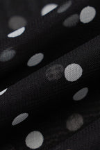 Sheer Mesh Polka Dot Spaghetti Strap Bodycon Maxi Dress