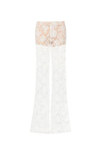 Saphina Floral Lace Mid Rise Side Zipper Flare Maxi Pants