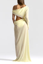 Sculptural Asymmetric Cutout Maxi Dress