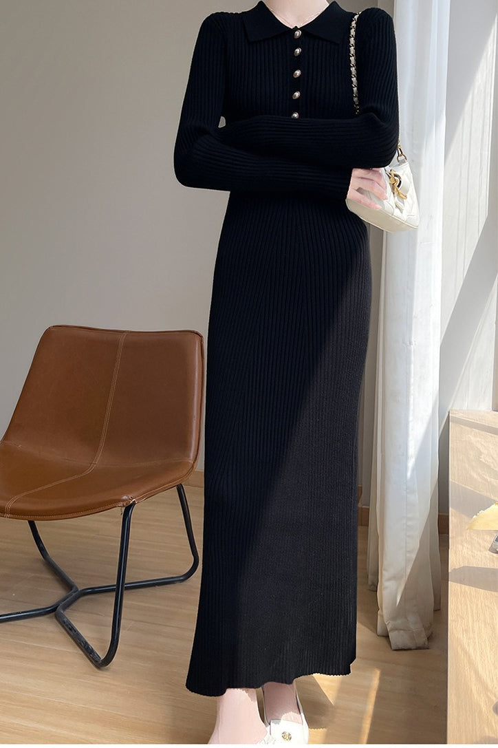 Collared Maxi Sweater Dress
