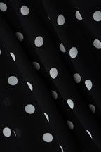 Black Halter Neck Square Neck Polka Dot Flared Ruffle Mini Dress