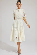 Debors White Cut Out Midi Dress