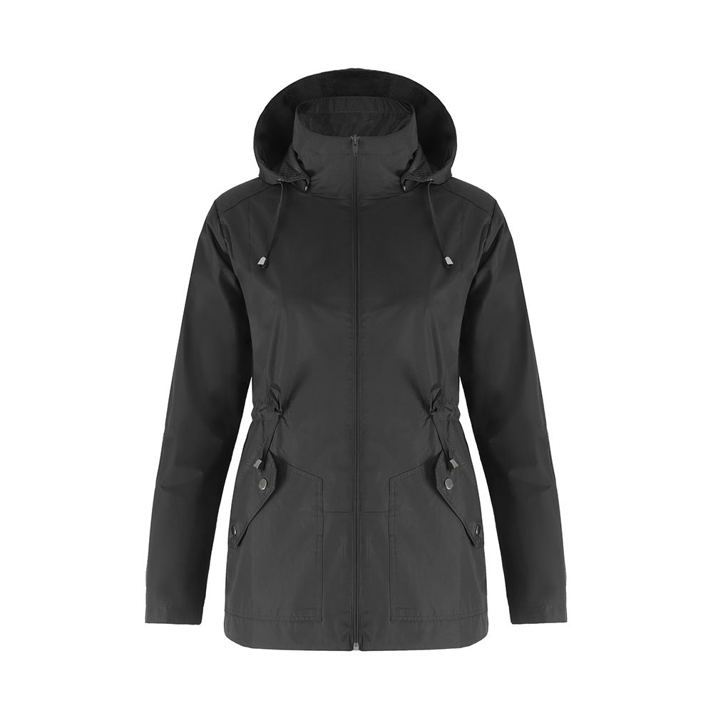 Mesh Breathable Rain Coat Hoodie
