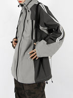 Outdoor Color Block Splice Hooded Jacket