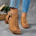 | Lattice-Heel Sandals