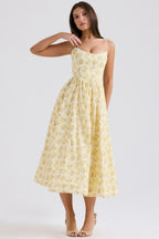 buttercup vintage floral print cotton corset sundress