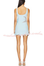 Beachside Dreams Starfish Sequin Wave Hem Stretch Tank Mini Dress
