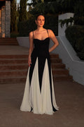 Black Colorblock Cami Maxi Dress