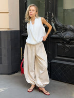 Pure Cotton Lantern Pants Color Loose-fit Comfort Pants