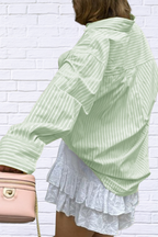 Effortless Cool _ Oversized Striped Button-Down Shirt