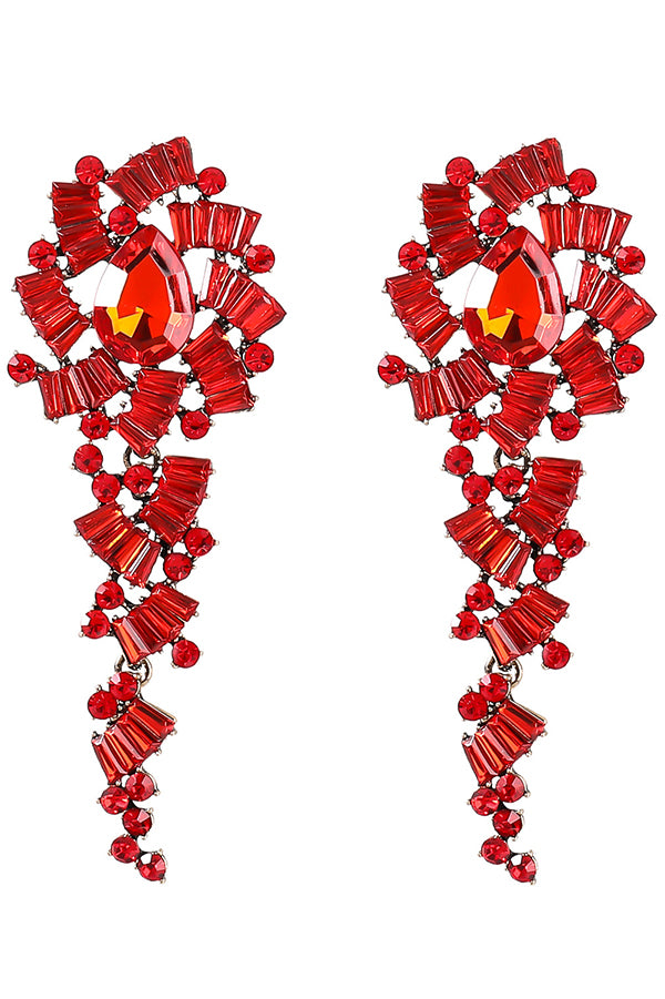 Retro Alloy Acrylic Flower Long Earrings