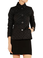 Quilted Jacket Turndown Collar Padded Coat Spring Cozy Outerwear