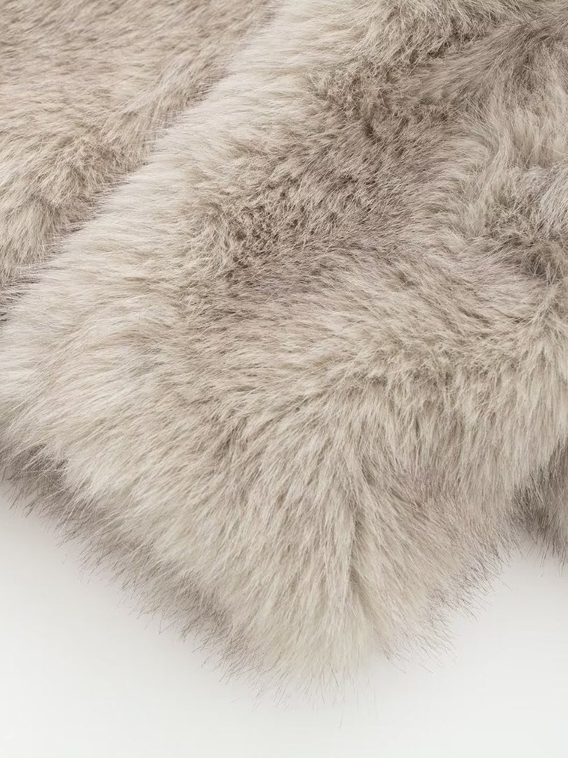 Faux Fur Coats Cozy Winter Women Chic Eco-friendly Fur Jacket In Burgundy
