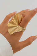 Fashion Irregular Ginkgo Leaf Shape Alloy Ring