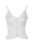 V Neck Lace Embroidery Cami Top