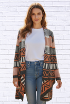 Printed Shawl Cardigan with Fringed Hem _ Cozy, Stylish, and Perfect for Layering!
