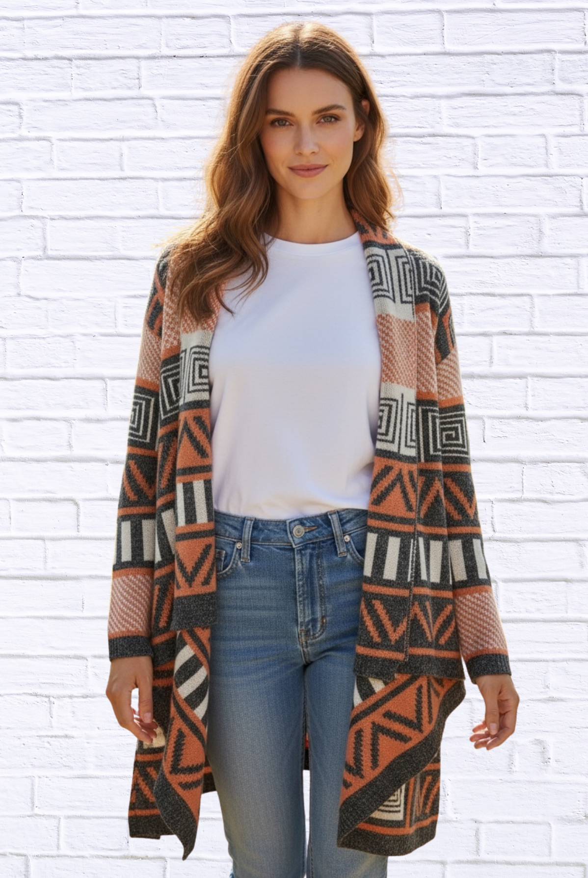 Printed Shawl Cardigan with Fringed Hem _ Cozy, Stylish, and Perfect for Layering!